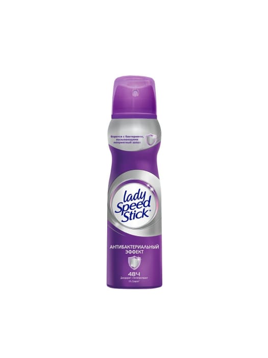 Дезодорант спрей 150 мл "Lady speed stick" ЖЕНСКИЙ, Антибактериальный эффект Дезодорант спрей 150 мл "Lady speed stick" ЖЕНСКИЙ, Антибактериальный эффект